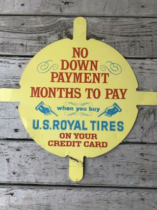 Vintage Sign Us Royal Tires Advertising Center Cap Tire Display Ships In Us
