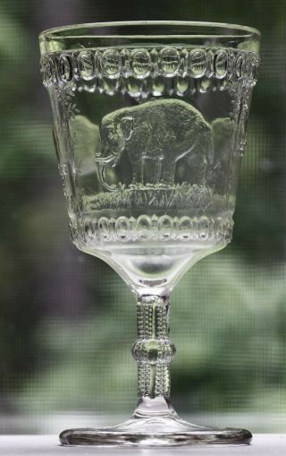 Very Rare,  Iowa City E.  A.  P.  G.  Jumbo Or Elephant Goblet C.  1880 