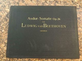 Beethoven Piano Sonata Op 26.  Rare Facsimile Of Autograph Manuscript.  From 1895