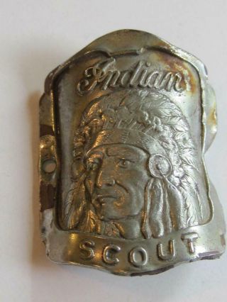 Vintage Indian Scout Motorcycle Head Name Plate Badge