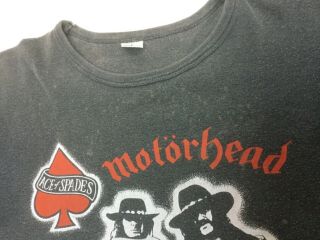 MOTORHEAD Ace Of Spades Vintage T Shirt 1980 ' s European Tour Rock Heavy Metal L 3