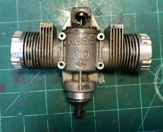 Vintage Ross Twin 60 Rc Engine Rare