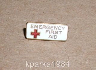 Ww2 Era American Red Cross Volunteer Pin - Emergency First Aid