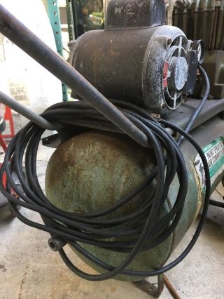 Sears 1 hp air compressor,  12 gallon,  2 cylinder,  portable on wheels Vintage 2