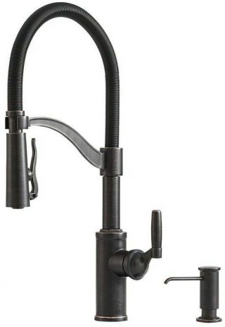 Giagni Pompa Vintage Bronze 1 - Handle Deck Mount Pre - Rinse Kitchen Faucet