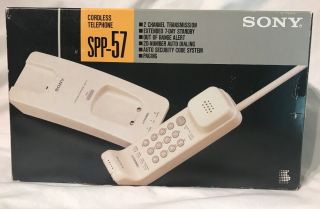 Nos Vtg Sony Spp - 57 Cordless Telephone Taupe / Tan Color Spp57 Land Line C11