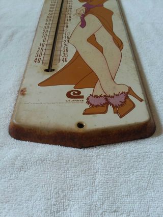 Vintage Arnel Fabric Advertising Thermometer pin up girl very cool 1960 ' s 3