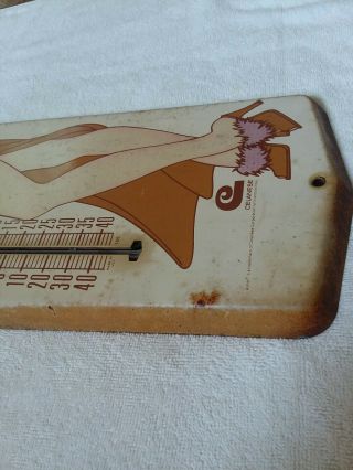 Vintage Arnel Fabric Advertising Thermometer pin up girl very cool 1960 ' s 5