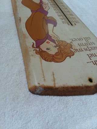 Vintage Arnel Fabric Advertising Thermometer pin up girl very cool 1960 ' s 7