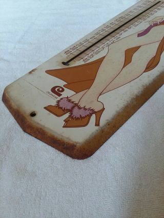 Vintage Arnel Fabric Advertising Thermometer pin up girl very cool 1960 ' s 8