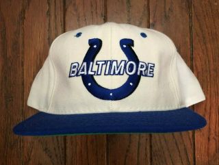 Vintage 90s Baltimore Colts Nfl Starter Wool Snapback Hat Baseball Cap