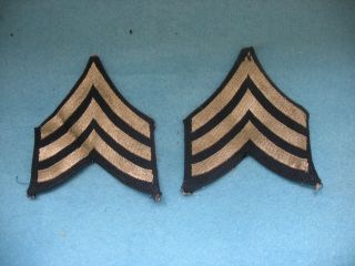Wwii Us Army Sergeant Grade 4 Woven Stripes / Chevrons