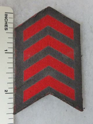 Ww2 Vintage British / Canadian Service Stripes Patch (4 Red) Printed