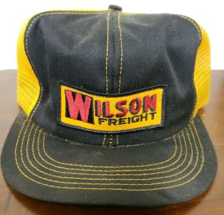 Vtg Wilson Freight K - Brand Snapback Hat Trucker Cap,  Patch,  Mesh,  Usa