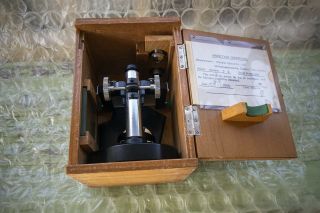Vintage 1958 OLYMPUS D M,  Microscope,  Factory Wood Box,  complete kit 2