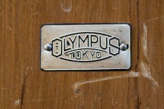 Vintage 1958 OLYMPUS D M,  Microscope,  Factory Wood Box,  complete kit 7
