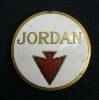 Vintage 1916 - 1920 Jordan Enamel Radiator Badge Emblem