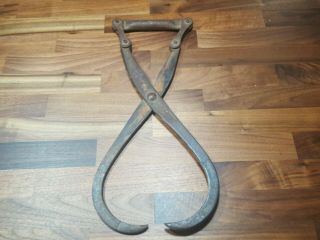 Vintage Gifford Wood Co.  Ice Tongs Log Mover Hinged Handle Made In Usa 156 15 In