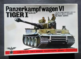 Vintage & Rare 1/48 Bandai German Ww2 Tiger I Sd.  Kfz.  181 Heavy Tank Model Kit