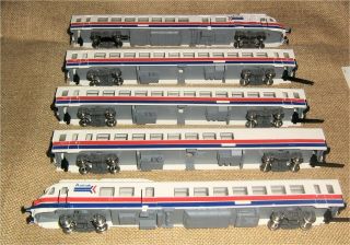 Vintage Ho Scale Jouef Made In France Amtrak Turboliner Passenger Train Set