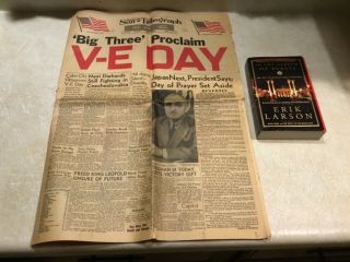 V - E DAY Victory in Europe 1945 Newspaper Swastika1941F 12 STAMP BOOK WW2 BEAST 5