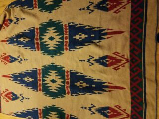 Vintage Beacon Camp Blanket aztec Rustic Southwest Indian Design Wool Cotton 4