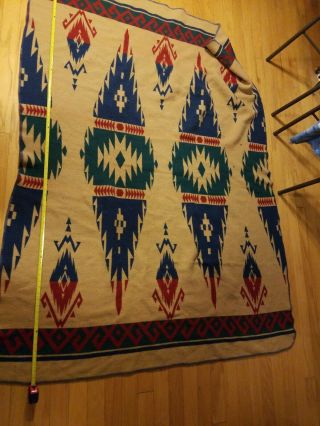 Vintage Beacon Camp Blanket aztec Rustic Southwest Indian Design Wool Cotton 7
