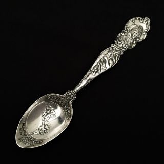 Pan American Exposition Figural Native American Indian Sterling Souvenir Spoon