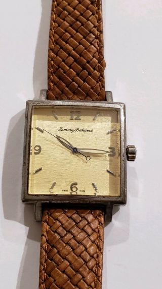Vintage Tommy Bahama Ag.  925 Sterling Silver Tb 1000 Watch Swiss Made Steel