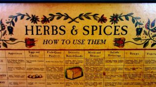Vtg.  1965 Three Mountaineers Wall Herb & Spice Rack 20¼in.  X 19½in.  VG 4