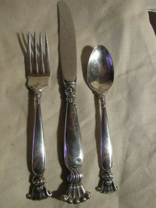 Wallace Romance Of The Sea Sterling 1 Setting= Fork,  Knife,  Spoon No Monogram