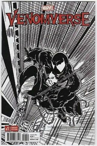 Venomverse 1 Remastered Mcfarlane Sketch Variant 1:2000 B&w Marvel Comic Rare