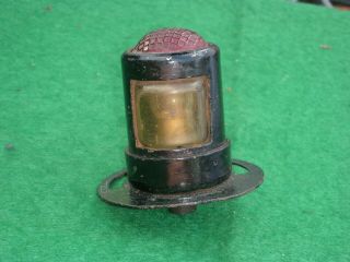 Very Old Vintage Motorcycle No Plate Lamp Round 3 " Long X 1.  5 " Across See Images