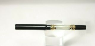 Vintage Mother Of Pearl Slabs Fountain Pen Eyedropper 14k Nib Gold Rings