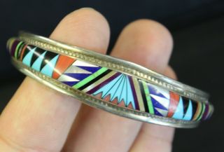 Vintage Gn Signed Native American Sterling Silver Bracelet