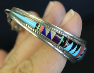 Vintage GN Signed Native American Sterling Silver Bracelet 2