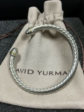 David Yurman Cable Cuff Bracelet 750 18k Gold Classic 925 Sterling Silver