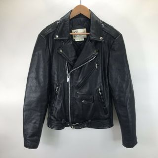 Vintage Bermans Black Leather Classic Motorcycle Jacket Size 40