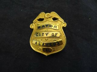 Authentic Vintage 1951 Mayor City Of Alameda California Obsolete Badge Named