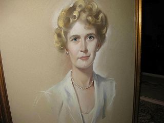 Vintage Artist Signed Henry Stevenson Pastel Oil Woman Portrait Demure Woman