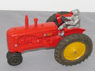 Vintage SLIK Massey Harris 1/16 model 44 Tractor and Driver Toy Tractor restored 3
