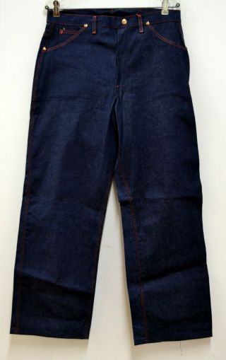 Vtg 1960s Big Leed Men ' s Dungarees Deadstock NWT 34 X 30 Indigo Denim Jeans 3