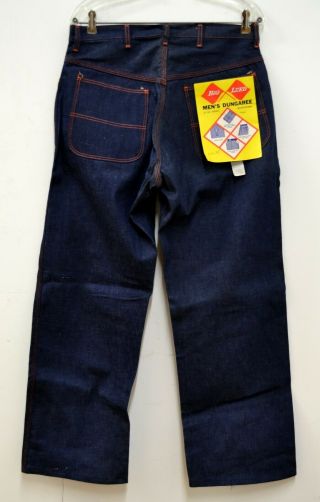Vtg 1960s Big Leed Men ' s Dungarees Deadstock NWT 34 X 30 Indigo Denim Jeans 4