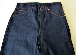 Vtg 1960s Big Leed Men ' s Dungarees Deadstock NWT 34 X 30 Indigo Denim Jeans 5