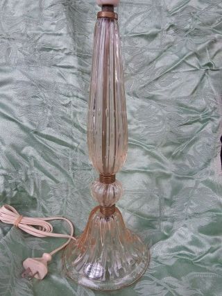 Vintage San Marco Venetian Glass Lamp Table Murano Italy 1950 