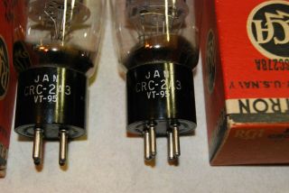 Strong Matched NOS NIB 1943 Vintage RCA VT95 / 2A3 Black Plate tubes 10