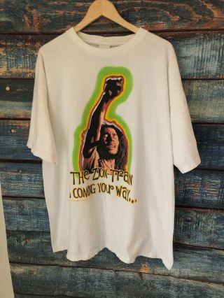 Vintage 1997 Bob Marley Adidas Rasta Shirt Xl Rare Collab