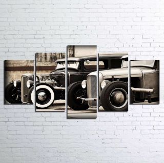 Hot Rod Vintage Car 5 Panel Canvas Wall Art Home Decor Poster Picture
