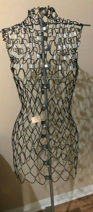 Vintage The Dritz My Double Adjustable Wire Dress Form Mannequin With Stand