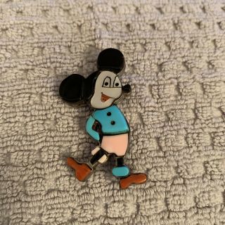 Zuni Carol Kee Signed Vintage Mickey Mouse Pin Or Pendant